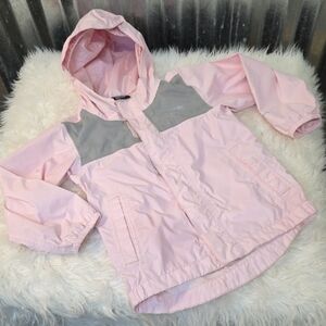 The North Face Pink and Gray Kids Raincoat